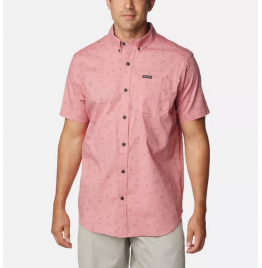 COLUMBIA ΑΝΔΡΙΚΟ ΚΟΝΤΟΜΑΝΙΚΟ ΠΟΥΚΑΜΙΣΟ RAPID RIVERS PRINTED SHORTSLEEVE SHIRT 1768931-631 PINK