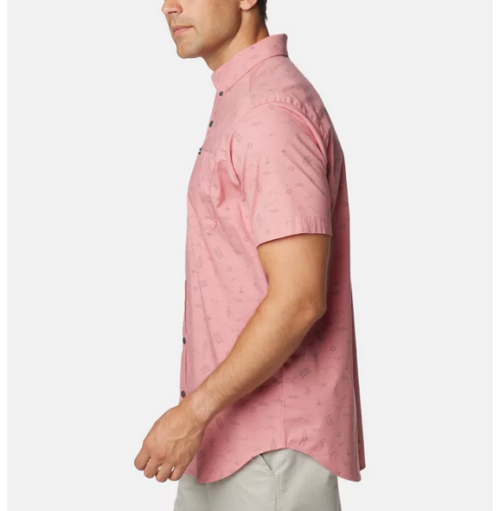 COLUMBIA ΑΝΔΡΙΚΟ ΚΟΝΤΟΜΑΝΙΚΟ ΠΟΥΚΑΜΙΣΟ RAPID RIVERS PRINTED SHORTSLEEVE SHIRT 1768931-631 PINK