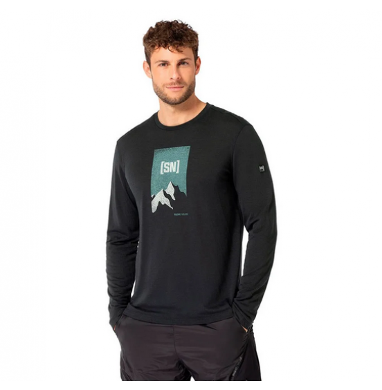 SUPER NATURAL MERINO 2 PITCH ΑΝΔΡΙΚΟ LONGSLEEVE SNMP02053-28C BLACK